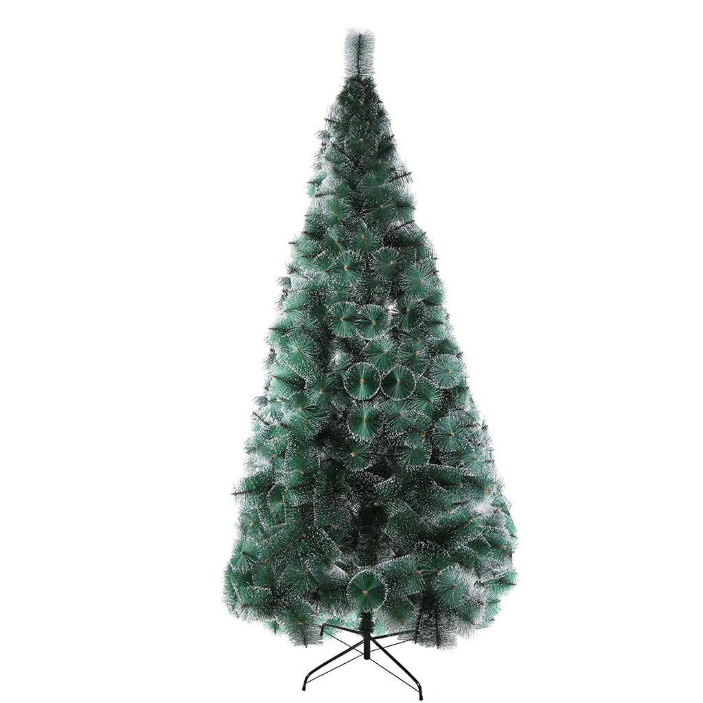 8' Classic Artificial Christmas Tree with 460 Branch Tips, Decorations, Green & White Point