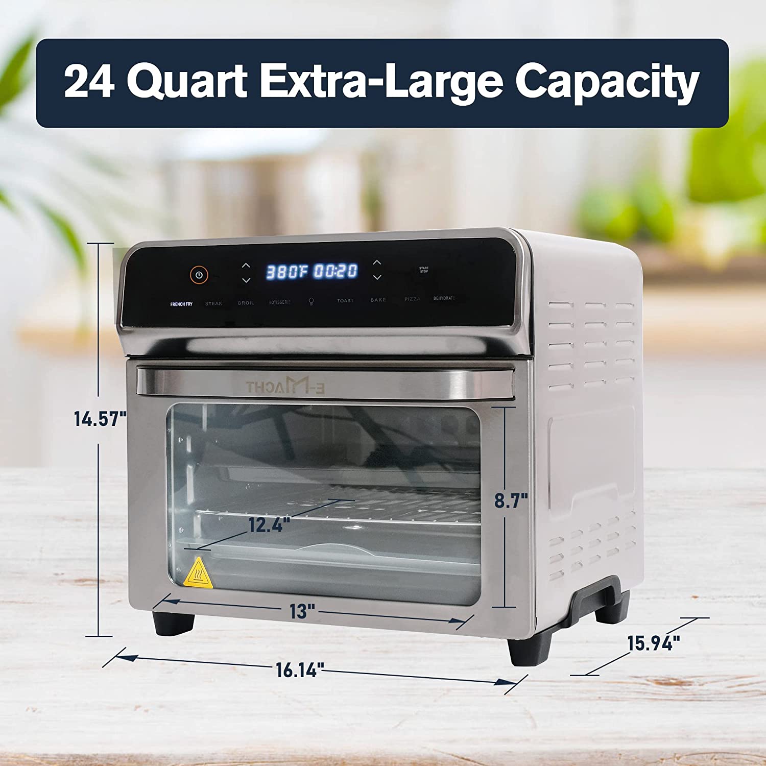 24 Quart Air Fryer Convection Toaster Oven Airfryer 10 Stainless Steel Small Appliance 1700W Large Airfryer