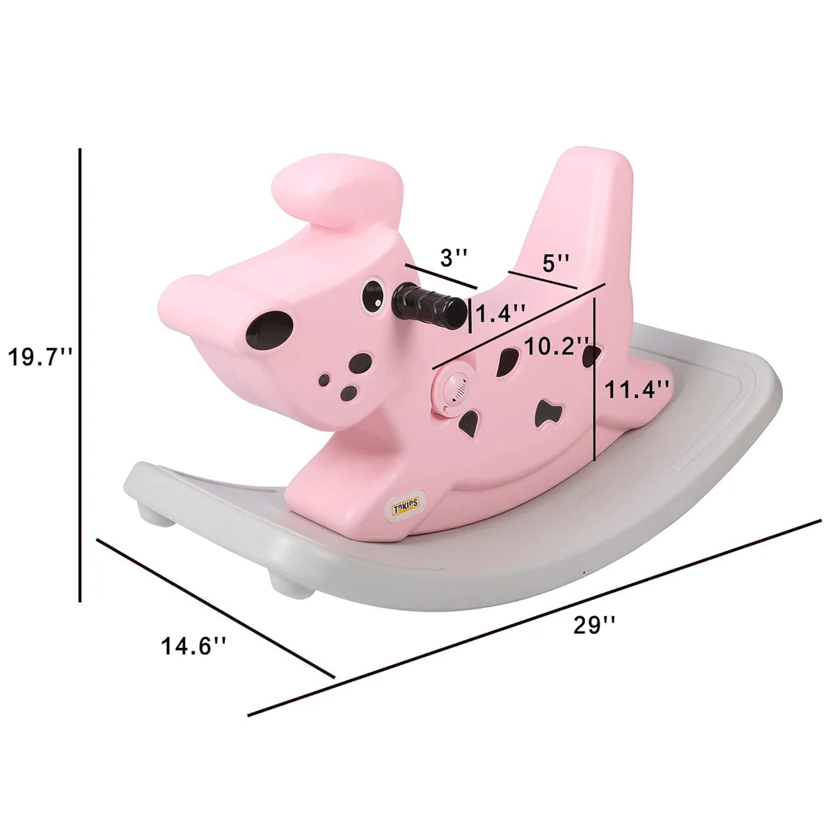 Kids Ride-on Toy Rocking Horse with Music for Toddlers 1-3 Years Old, Pink