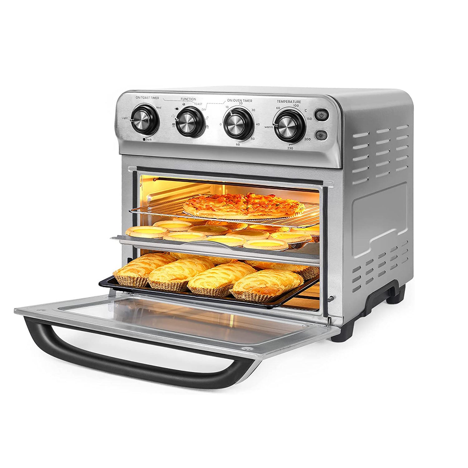 24 Quart Air Fryer Convection Toaster Oven 8 Cooking Functions Stainless Steel 1800W Kitchen Small Appliance