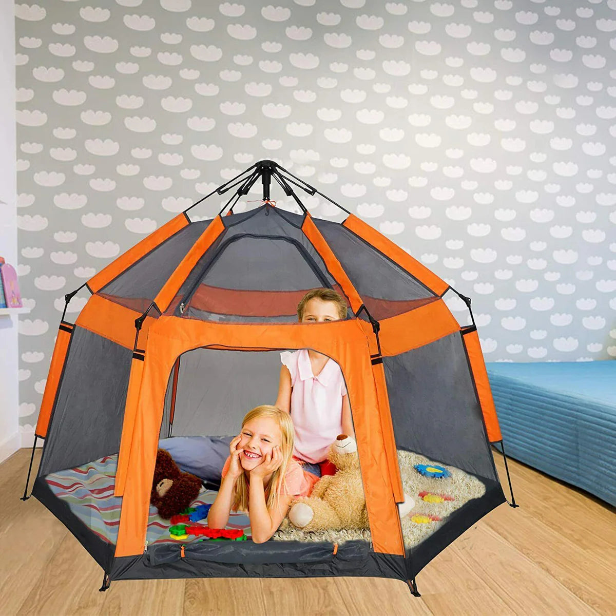 Pop Up Kids Play Tent Portable PlayHouse Camping beach Indoor Game Toys